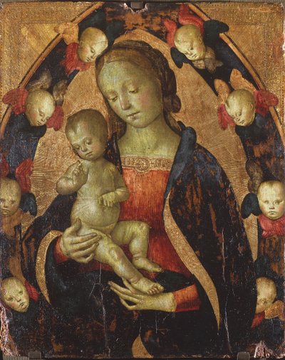 Madonna og barn omgitt av kjeruber, ca. 1475 av Pietro Perugino