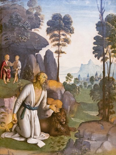Den hellige Hieronymus i bot av Pietro Perugino