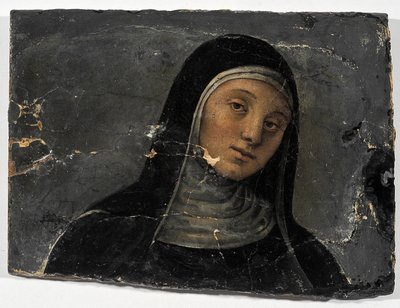 St Scholastica (olje på tre (fragment) av Pietro Perugino