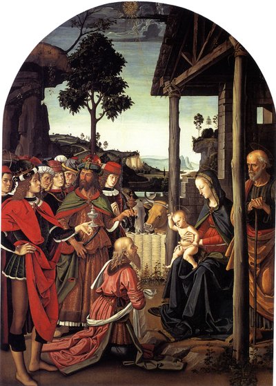Tilbedelsen av magiene, ca. 1470-1480 av Pietro Perugino