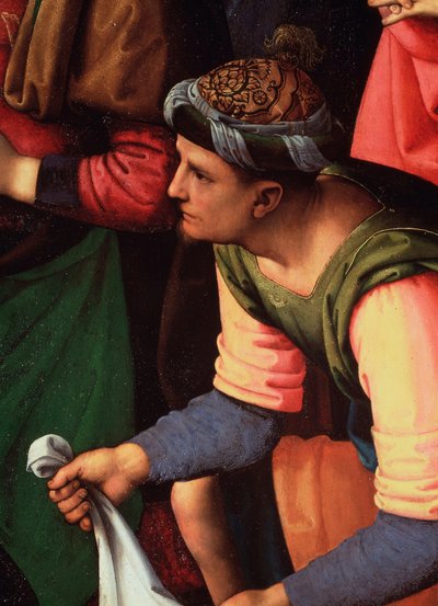 Avsetningen eller klagesangen over Kristi død. Detalj - Maleri av Pietro Perugino