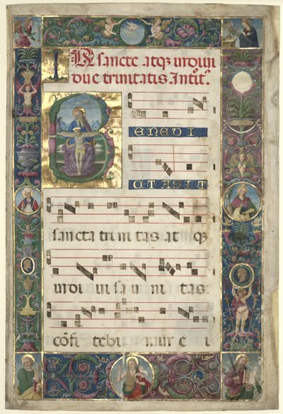 The Trinity: Leaf from a Gradual med initial B, ca. 1496-1502. av Pietro Perugino