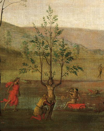 Trekvinne, detalj av kampen mellom kjærlighet og kyskhet av Pietro Perugino