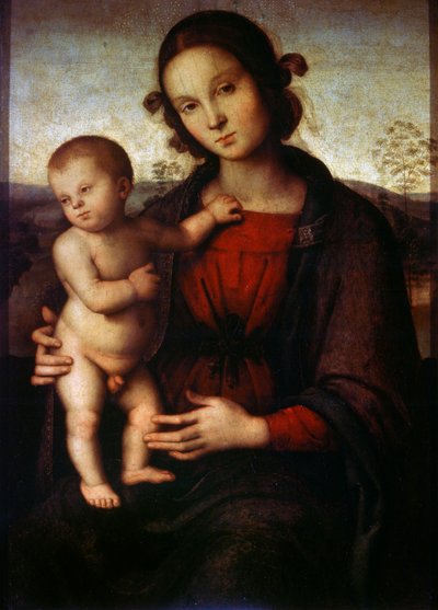 Jomfru og barn, slutten av 1400- eller begynnelsen av 1500-tallet av Pietro Perugino