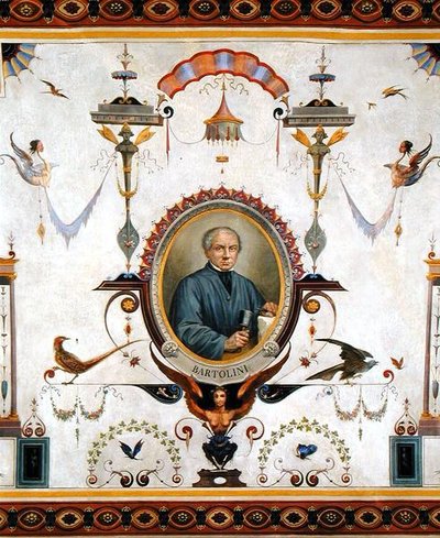 Portrett av Lorenzo Bartolini (1777-1850), detalj fra taket på Sala del Sindaco av Pietro Pezzati