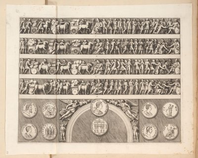 Relieffer på Septimius Severus-buen i Roma av Pietro Sante Bartoli