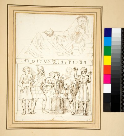 Etruskisk cinerary urne (penn) av Pietro Santi Bartoli