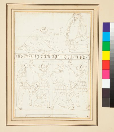 Etruskisk urne (penn og blekk) av Pietro Santi Bartoli