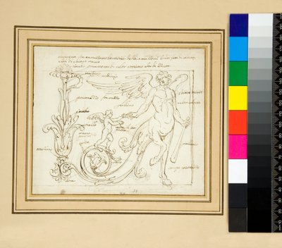 Ornamenter som deler Amazonas seire, en laget av farger, andre av det klare mørke Europa) av Pietro Santi Bartoli
