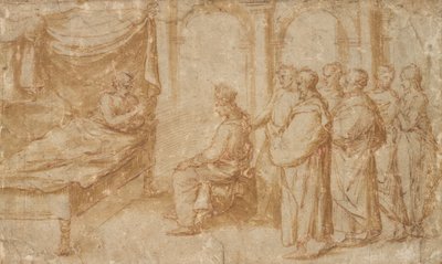Salomo ved dødsleiet til kong David av Pietro Santo Bartoli