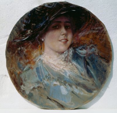 Strålende smil, av Pietro Scoppetta (1863-1920), olje på lerret påført på papp, 37,5 cm av Pietro Scoppetta