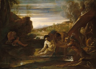 Alexander den store reddet fra elven Cydnus, ca. 1650. av Pietro Testa