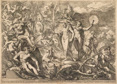 Den dydige kunstnerens triumf på Parnassus av Pietro Testa