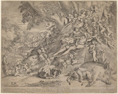 Venus og Adonis av Pietro Testa
