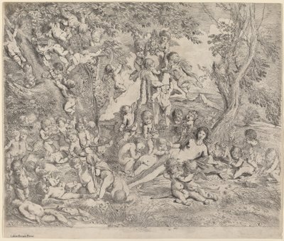 Venus i en hage med amoriner av Pietro Testa