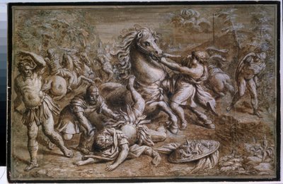 ""La conversion de saint Paul"" (The Conversion of Saint Paul) Blekktegning av Pietro Berrettini dit Pietro da Cortona av Pietro da Cortona