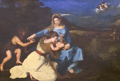 Madonna mit Kind und Heiligen, nach Tizian von Pietro da (1596-1669) Cortona