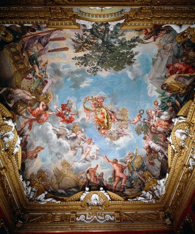 Mars etter krigen, hvelvet til Hall of Mars av Pietro da Cortona