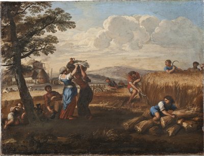 Landskap med høstingsscene - Landskap med høsting, av Cortona, Pietro da (1596-1669) (Pierre de Cortona). Olje på lerret. Størrelse: 50x65cm. Nationalmuseum Stockholm av Pietro da Cortona