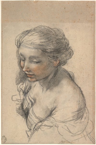Byste av en ung kvinne vendt mot venstre, 1637 av Pietro da Cortona
