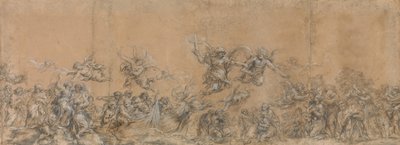 Studie for engler som forsegler Israels barns panner i Peterskirken, 1652. av Pietro da Cortona