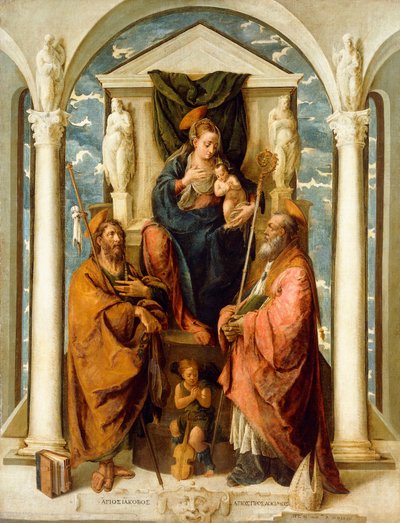 Madonnaen og barnet troner av Pietro de Marascalchi