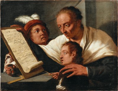 En lærer med to skolegutter, etter 1650. av Pietro della Vecchia