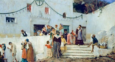 Feiringsdag, av Pio Joris (1843-1921), olje på lerret, 93x160 cm av Pio Joris