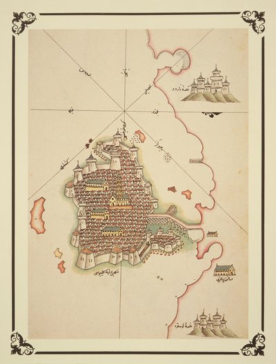 Kart over Gallipoli, fra 'Kitab-I Bahriye' (farge litho) av Piri (after) Reis