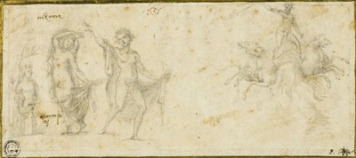 Skisser etter antikken: Bacchic Revels; Neptun i sin vogn av Pirro Ligorio