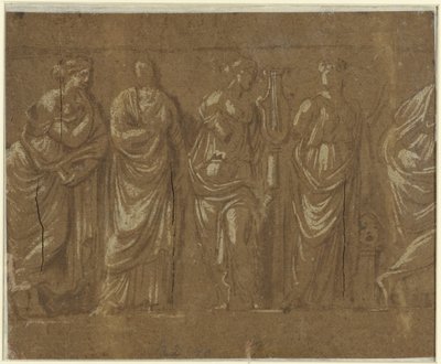 Rekke med muser av Polidoro da Caravaggio (possibly)