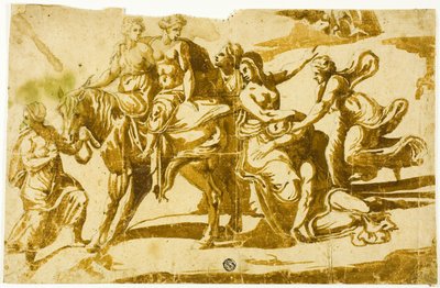 Celias flukt av Polidoro da Caravaggio