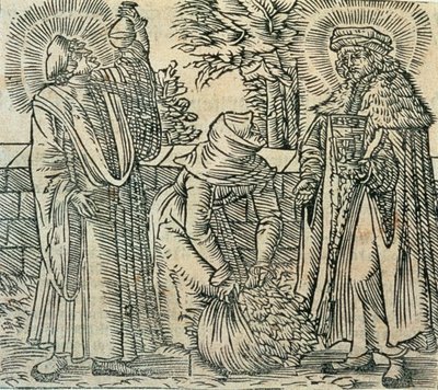 Samle urter for medisin, 1534 av Polish School