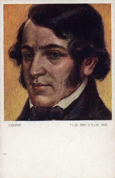 Frederic Chopin , polsk komponist og pianist (1810-1849) av Polish School