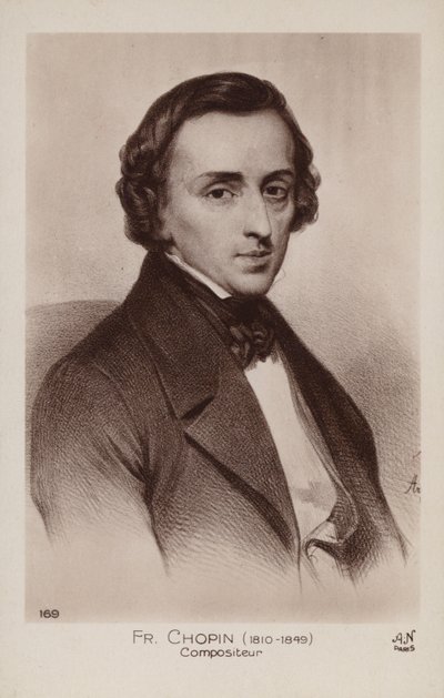 Frederic Chopin , polsk komponist og pianist (1810-1849) av Polish School