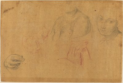 Skisser av hoder og hender av Pompeo Batoni