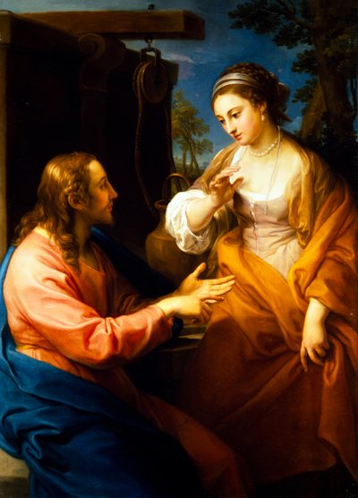 Kristus og kvinnen fra Samaria av Pompeo Girolamo Batoni