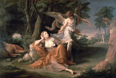 Hagar i ørkenen av Pompeo Girolamo Batoni