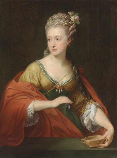 Portrett av Alexandra Evtihievna Demidova 1724-1789 med Cleopatra, tidlig på 1770-tallet. av Pompeo Girolamo Batoni