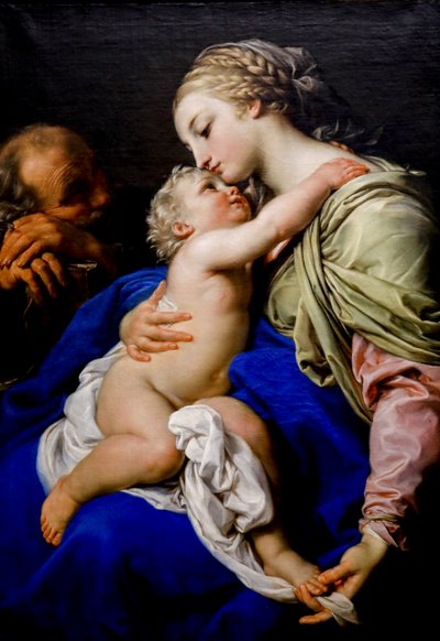 Den hellige familie. 1700-tallet (olje på lerret) av Pompeo Girolamo Batoni