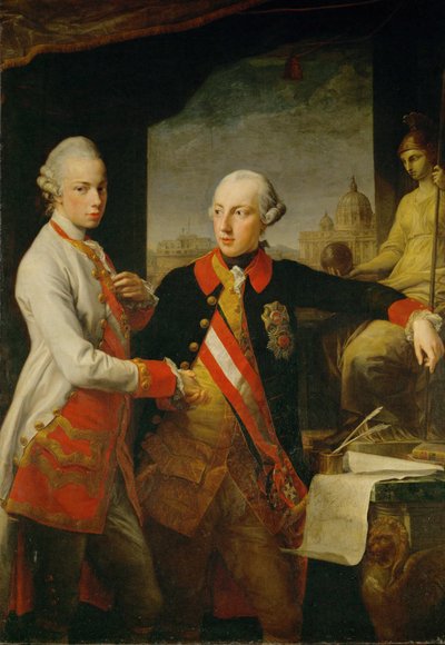 Brødrene Josef og Leopold, sønner av keiserinne Maria Theresia og keiser Franz-Stephan av Lorraine (olje på lerret) av Pompeo Girolamo Batoni