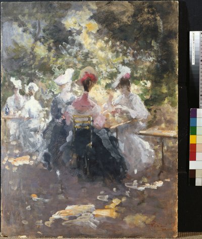Et elegant teselskap av Pompeo Mariani