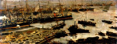 Port of Genova, maleri av Mariani av Pompeo Mariani