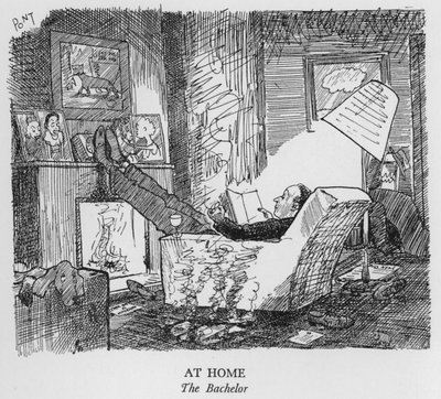 At Home, The Bachelor (litho) av Pont