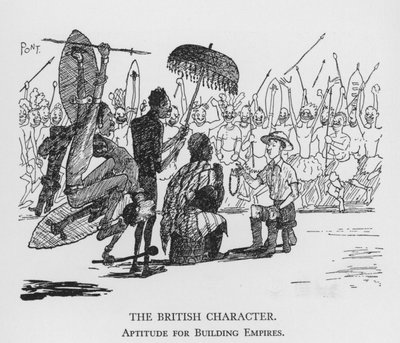 Den britiske karakteren, Aptitude for Building Empires (litho) av Pont
