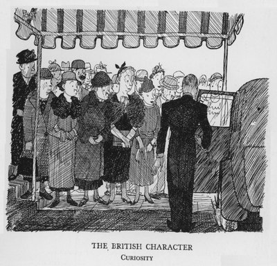 Den britiske karakteren, nysgjerrighet (litho) av Pont