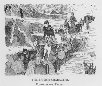 Den britiske karakteren, Fondness for Travel (litho) av Pont