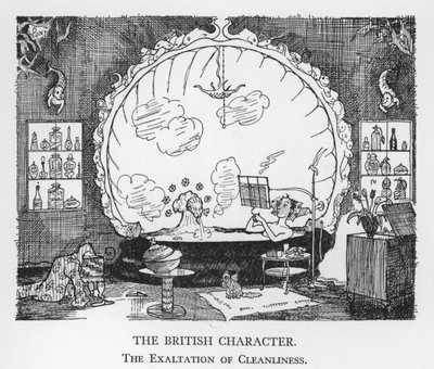 Den britiske karakteren, The Exaltation of Cleanliness (litho) av Pont