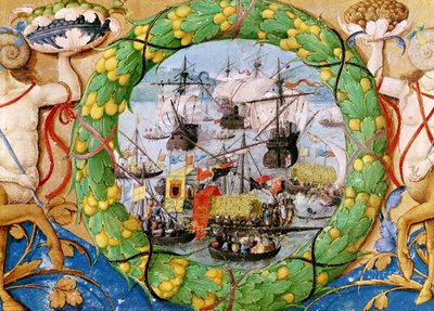 Festival of the Portuguese Fleet, illustrasjon fra Lettura Nova av Alem Douro, 1513 av Portuguese School