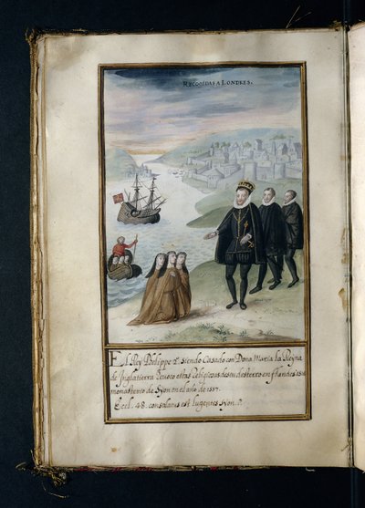 Hentet tilbake til London, fra en historie om Syon-nonnenes peregrineringer, samlet i Lisboa på begynnelsen av 1600-tallet av Portuguese School